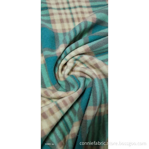 Polar Fleece Lattice Printed One Side Anti-Apling Fabric